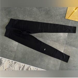 ALO Yoga Faux Leather Airbrush High-Waist Leggings pants XXS